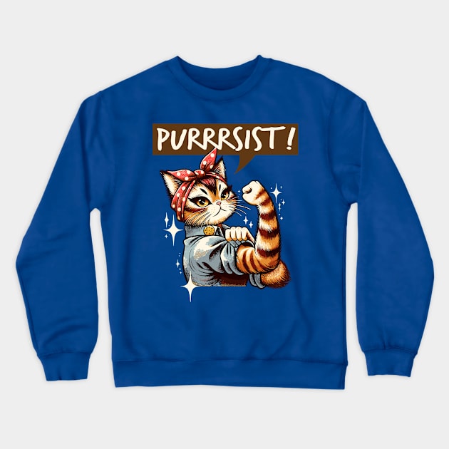 Purrrsist! Crewneck Sweatshirt by DigitalNerd